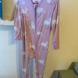 Bamboo Pink Unicorn Print Onesie